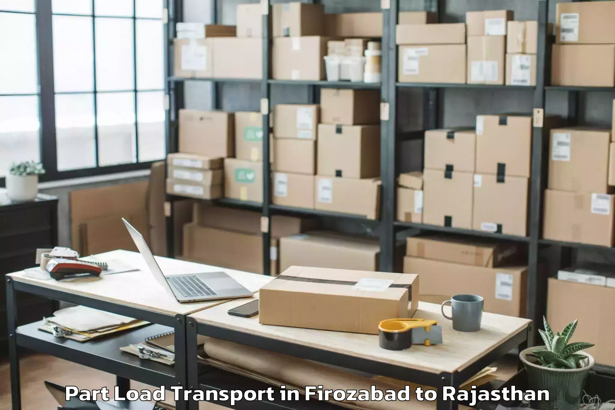 Easy Firozabad to Bari Sadri Part Load Transport Booking